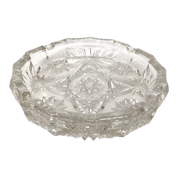 Anchor Hocking Ashtray Clear Heavy Glass Star Of David Pattern MCM Vintage EUC - Picture 12 of 15